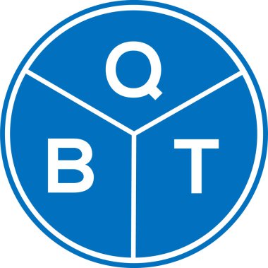 Beyaz arkaplanda QBT harf logosu tasarımı. QBT yaratıcı harflerin baş harfleri logo kavramı. QBT harf tasarımı.