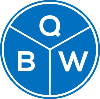Beyaz arkaplanda QBW harf logosu tasarımı. QBW yaratıcı harflerin baş harfleri logo kavramı. QBW harf tasarımı.