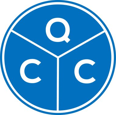 Beyaz arkaplanda QCC harf logosu tasarımı. QCC yaratıcı harflerin baş harfleri logo kavramı. QCC harf tasarımı.