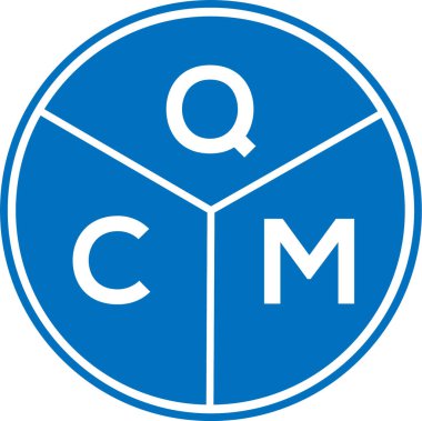 Beyaz arkaplanda QCM harf logosu tasarımı. QCM yaratıcı harflerin baş harfleri logo kavramı. QCM harf tasarımı.