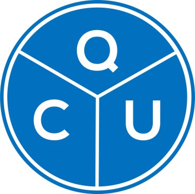 Beyaz arka planda QCU harf logosu tasarımı. QCU yaratıcı harf logosu konsepti. QCU harf tasarımı.