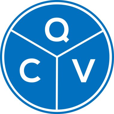 Beyaz arkaplanda QCV harf logosu tasarımı. QCV yaratıcı harflerin baş harfleri logo kavramı. QCV harf tasarımı.