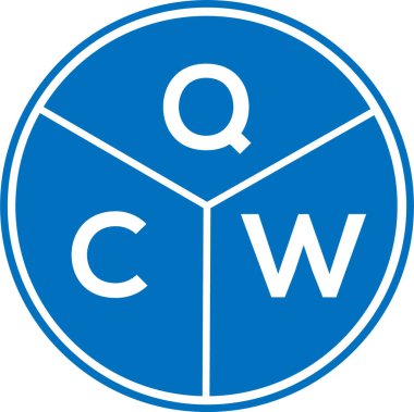 Beyaz arkaplanda QCW harf logosu tasarımı. QCW yaratıcı harflerin baş harfleri logo kavramı. QCW harf tasarımı.