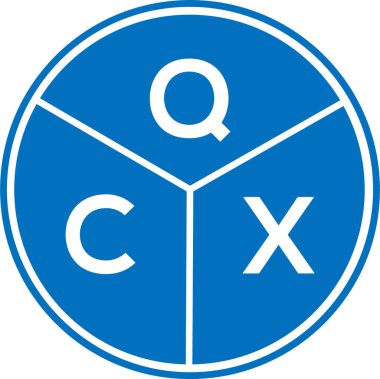 Beyaz arkaplanda QCX harf logosu tasarımı. QCX yaratıcı harflerin baş harfleri logo kavramı. QCX harf tasarımı.