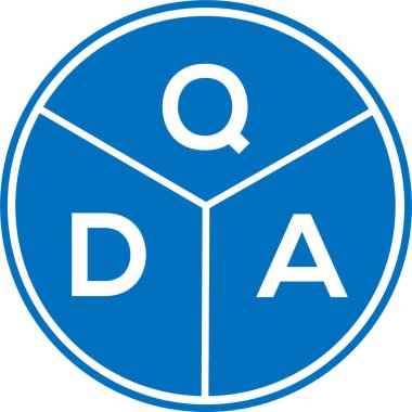 Beyaz arka planda QDA harfi logo tasarımı. QDA yaratıcı harf logosu konsepti. QDA harf tasarımı.
