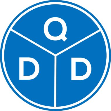 Beyaz arkaplanda QDD harfi logo tasarımı. QDD yaratıcı harflerin baş harfleri logo konsepti. QDD harf tasarımı.