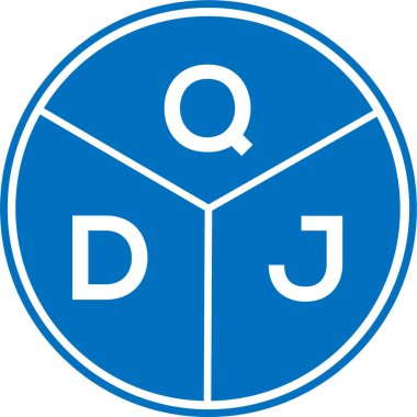 Beyaz arkaplanda QDJ harf logosu tasarımı. QDJ yaratıcı harflerin baş harfleri logo kavramı. QDJ harf tasarımı.