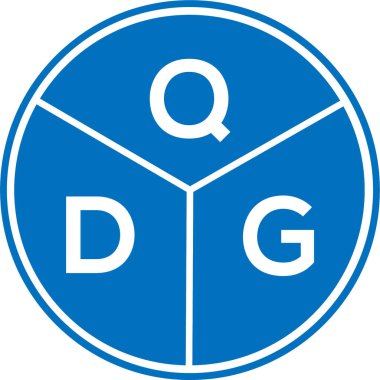Beyaz arkaplanda QDG harf logosu tasarımı. QDG yaratıcı harflerin baş harfleri logo kavramı. QDG harf tasarımı.