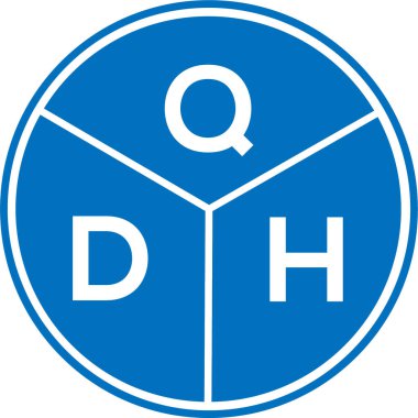 Beyaz arkaplanda QDH harf logosu tasarımı. QDH yaratıcı harflerin baş harfleri logo kavramı. QDH harf tasarımı.