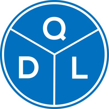 Beyaz arkaplanda QDL harf logosu tasarımı. QDL yaratıcı harflerin baş harfleri logo kavramı. QDL harf tasarımı.