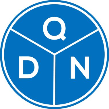 Beyaz arkaplanda QDN harf logosu tasarımı. QDN yaratıcı harflerin baş harfleri logo kavramı. QDN harf tasarımı.