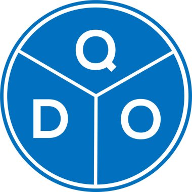 Beyaz arkaplanda QDO harfi logo tasarımı. QDO yaratıcı harflerin baş harfleri logo kavramı. QDO harf tasarımı.