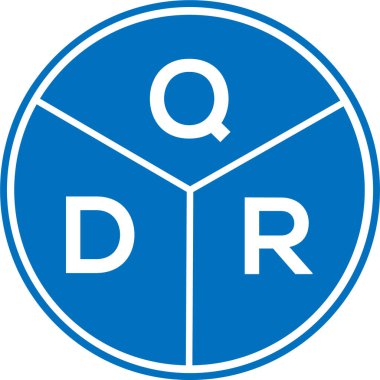 Beyaz arka planda QDR harfi logo tasarımı. QDR yaratıcı harflerin baş harfleri logo kavramı. QDR harf tasarımı.