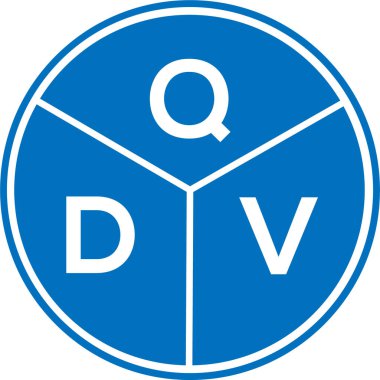Beyaz arkaplanda QDV harf logosu tasarımı. QDV yaratıcı harflerin baş harfleri logo kavramı. QDV harf tasarımı.