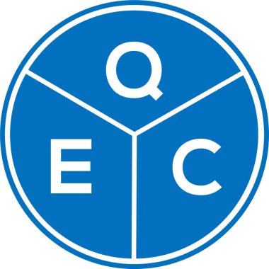 Beyaz arka planda QEC harf logosu tasarımı. QEC yaratıcı harflerin baş harfleri logo kavramı. QEC harf tasarımı.