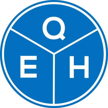 Beyaz arkaplanda QEH harf logosu tasarımı. QEH yaratıcı harflerin baş harfleri logo kavramı. QEH harf tasarımı.