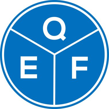 Beyaz arkaplanda QEF harf logosu tasarımı. QEF yaratıcı harf logosu konsepti. QEF harf tasarımı.