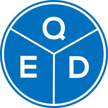 Beyaz arkaplanda QED harf logosu tasarımı. QED yaratıcı harf logosu konsepti. QED harf tasarımı.