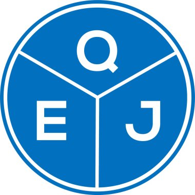 Beyaz arka planda QEJ harf logosu tasarımı. QEJ yaratıcı harflerin baş harfleri logo kavramı. QEJ harf tasarımı.