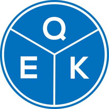 Beyaz arkaplanda QEK harf logosu tasarımı. QEK yaratıcı harflerin baş harfleri logo kavramı. QEK harf tasarımı.