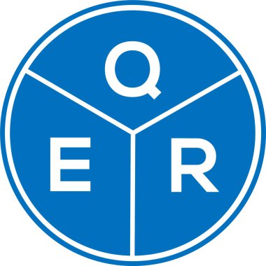 Beyaz arka planda QER harf logosu tasarımı. QER yaratıcı harfler logosu konsepti. QER harf tasarımı.