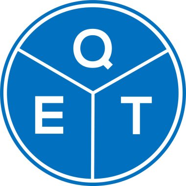 Beyaz arkaplanda QET harfi logo tasarımı. QET yaratıcı harflerin baş harfleri logo kavramı. QET harf tasarımı.