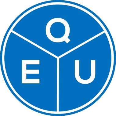 Beyaz arka planda QEU harfi logo tasarımı. QEU yaratıcı harflerin baş harfleri logo kavramı. QEU harf tasarımı.