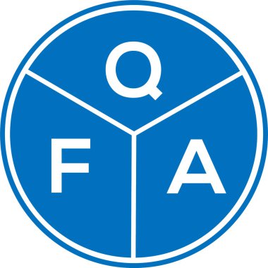 Beyaz arkaplanda QFA harf logosu tasarımı. QFA yaratıcı harflerin baş harfleri logo kavramı. QFA harf tasarımı.