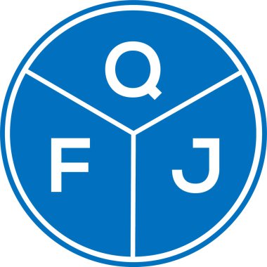 Beyaz arkaplanda QFJ harf logosu tasarımı. QFJ yaratıcı harflerin baş harfleri logo kavramı. QFJ harf tasarımı.