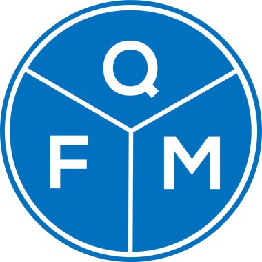 Beyaz arkaplanda QFM harf logosu tasarımı. QFM yaratıcı harflerin baş harfleri logo kavramı. QFM harf tasarımı.
