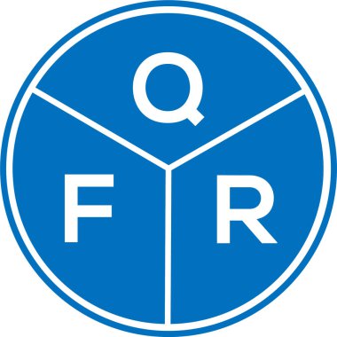 Beyaz arka planda QFR harf logosu tasarımı. QFR yaratıcı harflerin baş harfleri logo kavramı. QFR harf tasarımı.