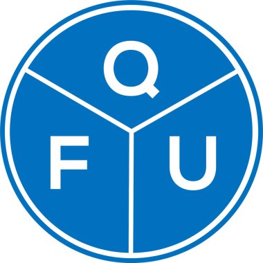 Beyaz arka planda QFU harf logosu tasarımı. QFU yaratıcı harflerin baş harfleri logo kavramı. QFU harf tasarımı.