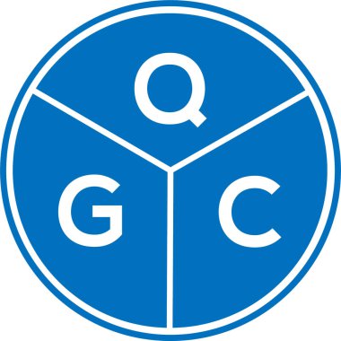 Beyaz arkaplanda QGC harf logosu tasarımı. QGC yaratıcı harf logosu kavramı. QGC harf tasarımı.
