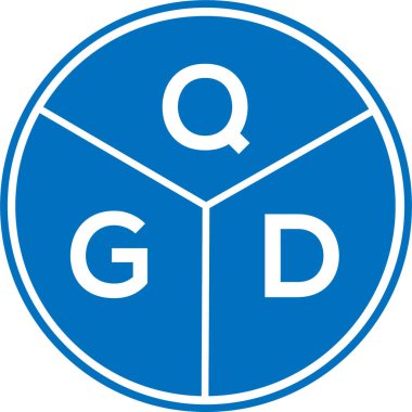Beyaz arkaplanda QGD harf logosu tasarımı. QGD yaratıcı harflerin baş harfleri logo kavramı. QGD harf tasarımı.