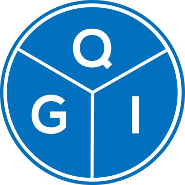 Beyaz arka planda QGI harf logosu tasarımı. QGI yaratıcı harflerin baş harfleri logo kavramı. QGI harf tasarımı.