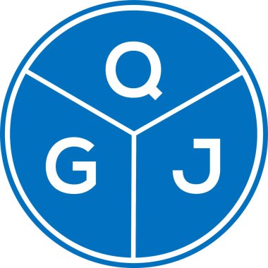 Beyaz arkaplanda QGJ harf logosu tasarımı. QGJ yaratıcı harflerin baş harfleri logo kavramı. QGJ harf tasarımı.