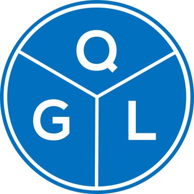 Beyaz arkaplanda QGL harf logosu tasarımı. QGL yaratıcı harflerin baş harfleri logo kavramı. QGL harf tasarımı.