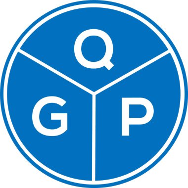 Beyaz arkaplanda QGP harf logosu tasarımı. QGP yaratıcı harflerin baş harfleri logo kavramı. QGP harf tasarımı.