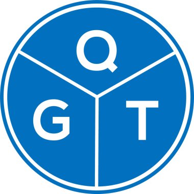 Beyaz arkaplanda QGT harf logosu tasarımı. QGT yaratıcı harflerin baş harfleri logo kavramı. QGT harf tasarımı.