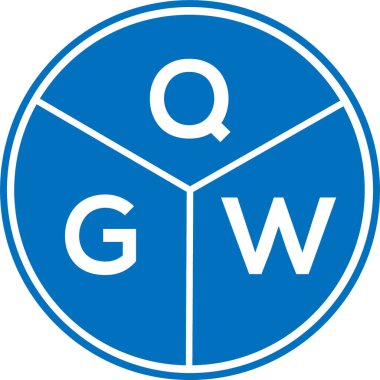 Beyaz arkaplanda QGW harf logosu tasarımı. QGW yaratıcı harflerin baş harfleri logo kavramı. QGW harf tasarımı.