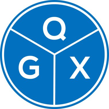Beyaz arkaplanda QGX harf logosu tasarımı. QGX yaratıcı harflerin baş harfleri logo kavramı. QGX harf tasarımı.
