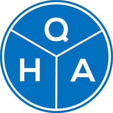 Beyaz arkaplanda QHA harf logosu tasarımı. QHA yaratıcı harf logosu konsepti. QHA harf tasarımı.