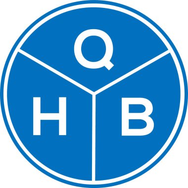 Beyaz arkaplanda QHB harf logosu tasarımı. QHB yaratıcı harflerin baş harfleri logo kavramı. QHB harf tasarımı.