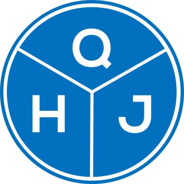 Beyaz arkaplanda QHJ harf logosu tasarımı. QHJ yaratıcı harflerin baş harfleri logo kavramı. QHJ harf tasarımı.