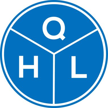 Beyaz arkaplanda QHL harf logosu tasarımı. QHL yaratıcı harflerin baş harfleri logo kavramı. QHL harf tasarımı.