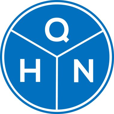 Beyaz arkaplanda QHN harf logosu tasarımı. QHN yaratıcı harflerin baş harfleri logo kavramı. QHN harf tasarımı.