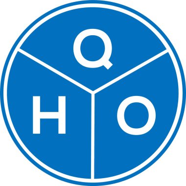 Beyaz arkaplanda QHO harf logosu tasarımı. QHO yaratıcı harf logosu konsepti. QHO harf tasarımı.