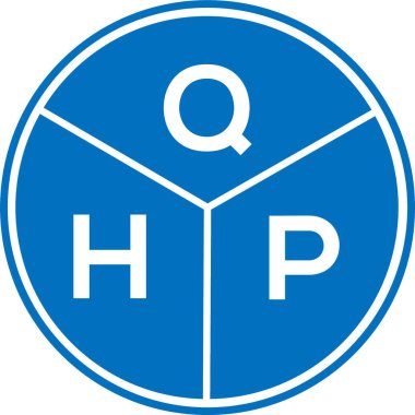 Beyaz arkaplanda QHP harf logosu tasarımı. QHP yaratıcı harflerin baş harfleri logo kavramı. QHP harf tasarımı.