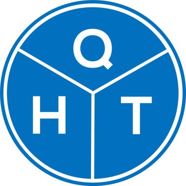 Beyaz arkaplanda QHT harf logosu tasarımı. QHT yaratıcı harflerin baş harfleri logo kavramı. QHT harf tasarımı.