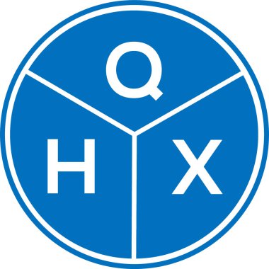 Beyaz arkaplanda QHX harf logosu tasarımı. QHX yaratıcı harflerin baş harfleri logo kavramı. QHX harf tasarımı.